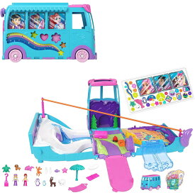 【クーポン配信中】ポリーポケットPolly Pocket マイクロドール 変形キャンピングカー ペット おもちゃの車 アクセサリー ペットモバイルアドベンチャープレイセット おもちゃ