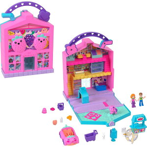 Polly Pocket �|�[���[�|�P�b�g Pollyville Fresh Market �v���C�Z�b�g ��12cm �~�j�h�[�� 2�� �H�ו� ���X �������V�� �� �y�b�g�t�� �������� �L�b�Y ���̎q