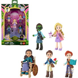 【スーパーセール!クーポン配信中】マテル Mattel ウィキッド Wicked シズ学生 マルチパック 5体セット 約7cmドール 映画版 公式ライセンス 人形 フィギュア キッズ玩具 エルファバ グリンダ ネッサローズ フィエロ ボック ギフト 誕生日 アメリカ輸入 コレクション