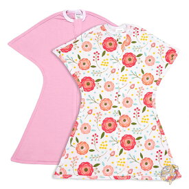 SleepingBaby スリーピングベビー Zipadee-Zip ジパディジップ おくるみ スリープスーツ ベビー用 着る毛布 Pink Poppy ピンクポピー 約6〜12ヶ月 Mサイズ 2枚セット