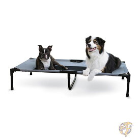 【20日最大4000円クーポン】犬用 高床式ベッド ペットベッド 大きい K&H Pet Products ケーアンドエイチペットプロダクツ XL 通気性 メッシュ 洗える 大型犬対応 約127×81×23cm グレー 大型犬 超大型犬
