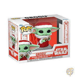 Funko �t�@���R POP! Star Wars �X�^�[�E�H�[�Y �}���_�����A�� �O���[�O Grogu Baby Yoda �T���^ �t�B�M���A Holiday Edition �x�r�[���[�_ �R���N�V���� ��9.5cm