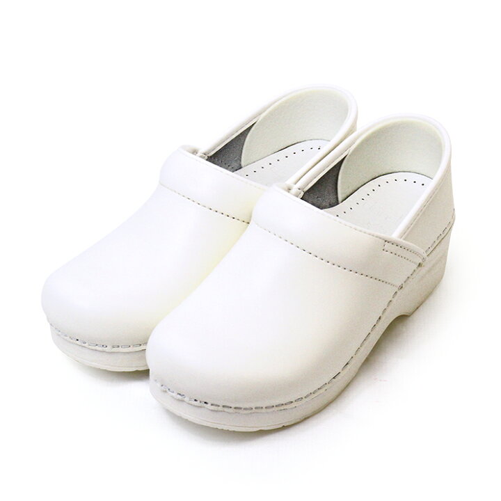 ダンスコ 38 プロフェッショナル クロッグ コンフォートシューズ レザー 白