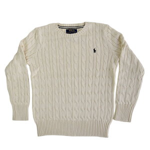 �|�� �����t���[���� �Z�[�^�[ POLO RALPH LAUREN CABLE KNIT CREW SWEATER �����Y ���f�B�[�X �z���C�g �� 323702674 �j�b�g �P�[�u���j�b�g �g�b�v�X �{�[�C�Y ���� �N���[�l�b�N ���n ���S �h�J �����|�C
