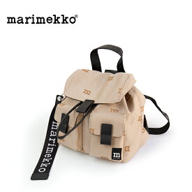 marimekko マリメッコ バックパック Everything Backpack S M-Logo 91681 ナイロン リュックサック レディース ブランド バッグ ウニッコ柄 リュック ベージュ ブランド かわいい おしゃれ 大人 北欧 バックバッグ マリメッコバッグ