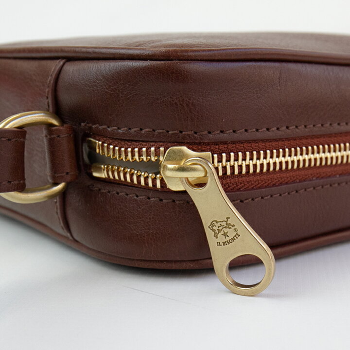美品】イルビゾンテ シボ革 ショルダーバッグ 斜めがけ 濃茶 男女兼用  