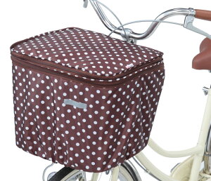 自転車 カバー kawasumi カワスミ KW-541BR 2段式水玉前カゴカバー