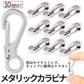 【当店限定！全品ポイント5倍】 10個 ナスカン 万能 カラビナ 登山 レジャー キャンプ カバン silver タープロープ ガイロープ リング キーチェーン おしゃれ DIY 工具 旅 RYUKARA 送料無料 CM