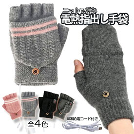 【当店限定！全品ポイント3倍】 秋冬用 暖か 電熱 二ット 手袋 防寒 電気 USB 暖かグローブ PC作業 指出し ふわふわ 指先オープン タッチパネル スマホ操作 手ぶくろ 防寒 ケーブル付き デスクワーク 冬用 DANTEBU 送料無料