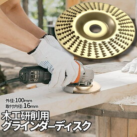 【当店限定！全品ポイント3倍】【1000円 ポッキリ】 木工用研磨ディスク ゴールド 薄型 アングルグラインダー フラットディスク グラインダー 研削ディスク グラインダーディスク 径100mm 穴16cm DIY 木彫りディスク 木彫り 木工 GORICA-GD-US 送料無料
