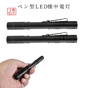 【当店限定!全品ポイント3倍】 ペンライト 2個セット ペン型懐中電灯 ペン 懐中電灯 非常用 クリップライト 作業ライト 細身 細身ライト LEDライト 明るい ペン式 ミニライト 2-PENNLIGHT TOKU 送