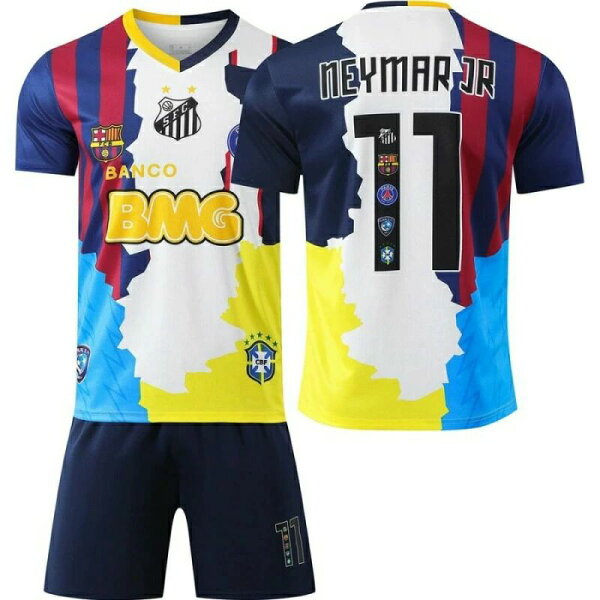 2526 パリ記念版 ブラジル代表 ネイマール 背番号11 ユヴェントス レトロ サッカーユニフォーム バルセロナ キッズ＆大人用