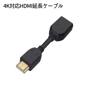 HDMI2.0 延長 アダプタ コネクタ ケーブル メスオス HDMI 4K タイプA 中継 10cm 曲がる 角度 調節 短い テレビ TV パソコン PC モニター ディスプレイ CHOIHDMI 送料無料 PT