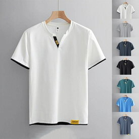 tシャツ メンズ 半袖 Tシャツ 吸汗 カットソー 白Tシャツ Vネック 涼しい カジュアル 夏物 父の日