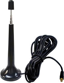 【信号強化 アンテナ】地デジアンテナ テレビアンテナ 室内アンテナ 信号ブースター 360度全方位受信 小型 軽量 TV FM 3Mケーブル 高性能 高感度 設置簡単 取扱説明書 黒 ワンセグポータブルラジオ専用 マグネット式 鉄板プレート付き SM-TVA08 Supeimco