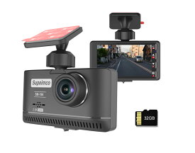 【電装店供給品 2.5K】3 inch IPSドライブレコーダー 前方400万画素 QHD画質 小型ドラレコ 32GBカード付き 160度超広角 耐熱構造 スーパーキャパシタ 電波障害対策 ノイズ対策 常時録画 衝撃感知 動体検知 車載カメラ 東西日本信号機対応 12V/24V対応 [日本語取説付] SM-196