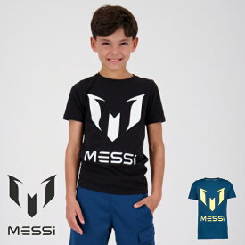 Tシャツ トップス 半袖 キッズ リオネル メッシ アルゼンチン サッカー 黒 ブラック 子供服 男の子 女の子 Logo-tee-Messi