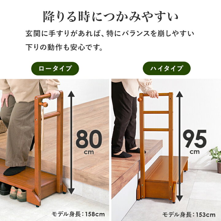 楽天市場】手すり付き玄関踏み台 幅70/76.5/100cm ハイタイプ/ロー 