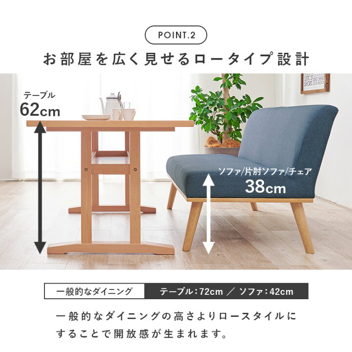 楽天市場】コーナーダイニング4点SET(テーブル幅150cm+ソファ+片肘 