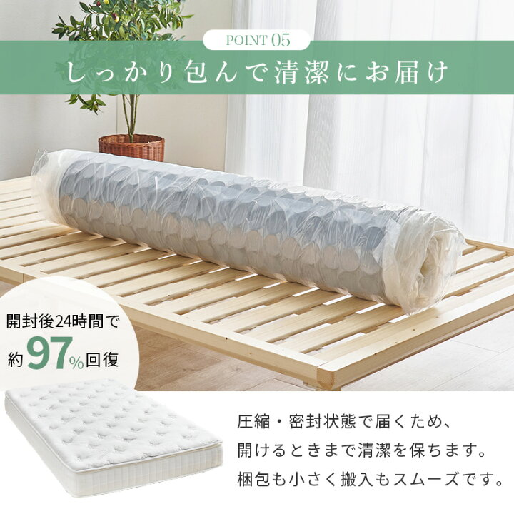 楽天市場】竹繊維＆竹炭 ポケットマットレス単品 S/SD/D【竹のちから 
