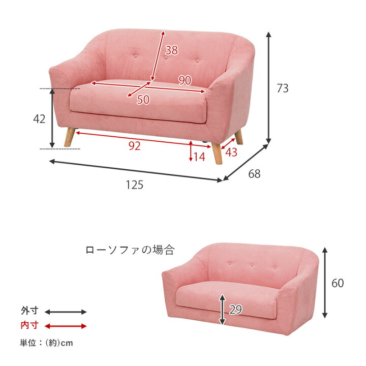 楽天市場】ソファー 二人掛け 125cm【Emel】エメル（ソファー 2人掛け 