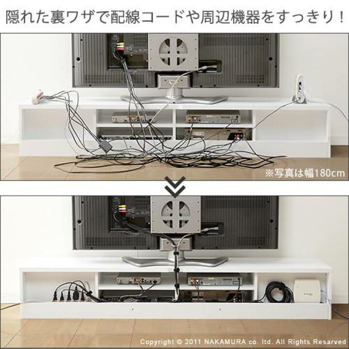 楽天市場】背面収納TVボード ROBIN〔ロビン〕 幅180cm（ホワイト 