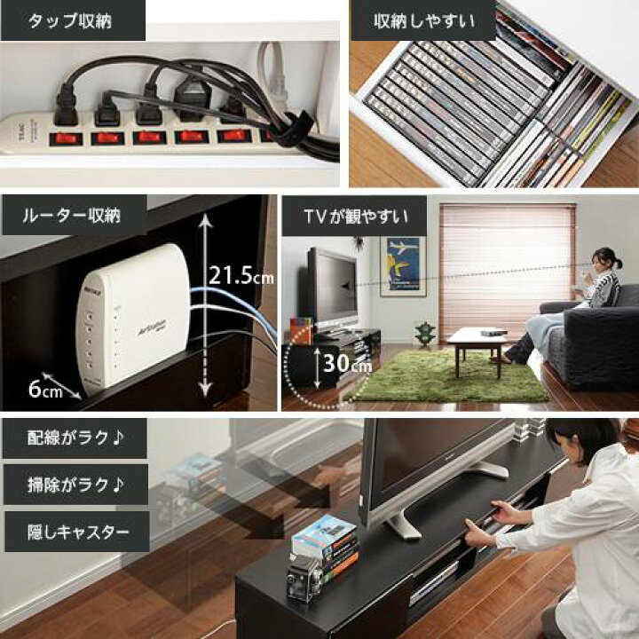 楽天市場】背面収納TVボード ROBIN〔ロビン〕 幅180cm（ホワイト 