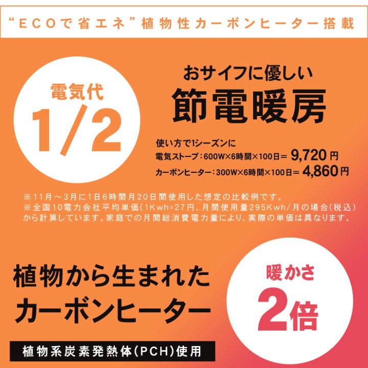 楽天市場 3秒で速暖 植物性カーボンヒーター ピアンテ300w Pch S300u グリーン オレンジ 季節家電 暖房器具 ヒーター 省エネ おしゃれ 電気ストーブ 軽量 遠赤外線ヒーター スポット暖房 デザイン家電 安全 トイレ デスク キッチン 洗面所 10p05nov16 パナ