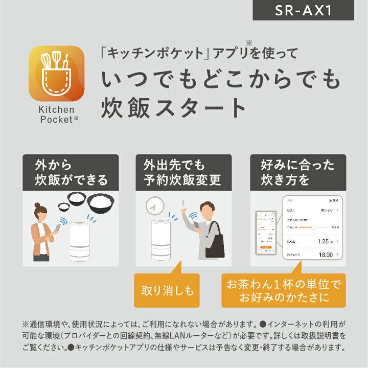 楽天市場】【公式店】パナソニック 自動計量IH炊飯器 SR-AX1-W 