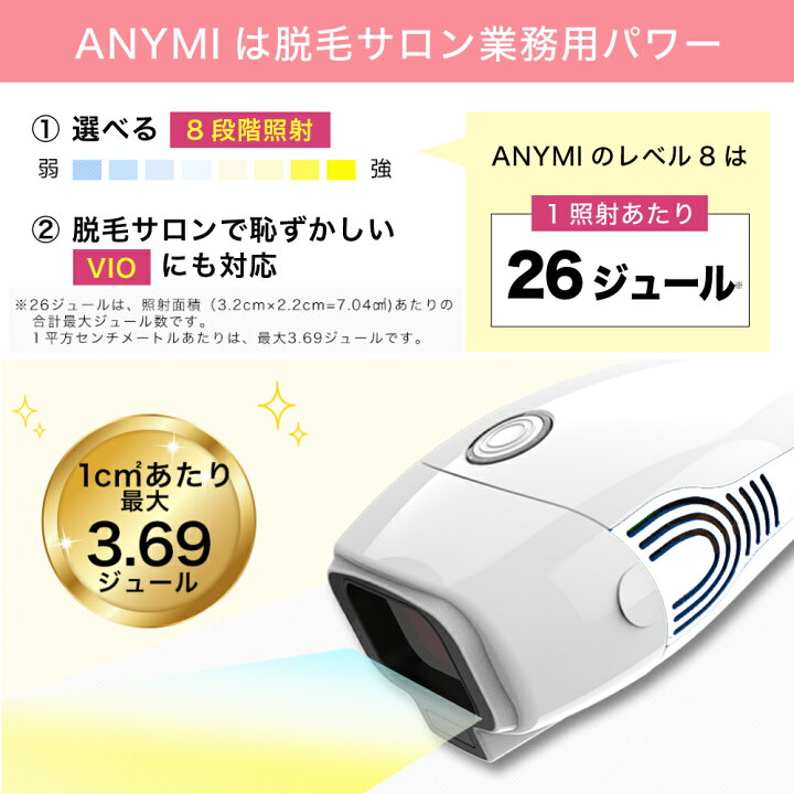 楽天市場】ANYMI PRO脱毛器（光フェイシャルカートリッジ付）脱毛器  