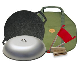 マルチグリドル お得5点セット・33cm1枚＋マルチグリドル専用蓋＋専用カバン＋木製取っ手＋専用トング　BUFFALOマルチグリドル マルチグリドル キャンプ鉄板 マルチグリドル グリドルパン
