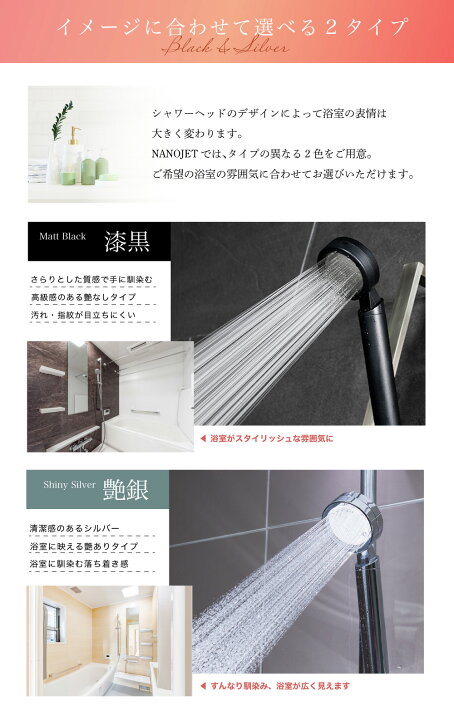 楽天市場】塩素除去シャワーヘッド NANO-JET 1億5000万個美泡 マイクロ 