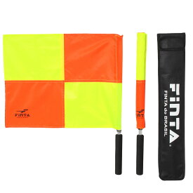 レフェリーフラッグ 2本セット サッカー フットサル 審判用品 軽量アルミ製シャフト グリップ付き 収納袋付き