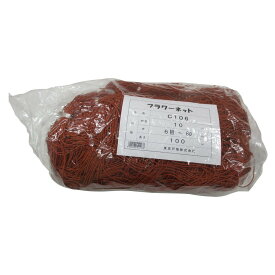 フラワーネット Cタイプ 10cm角目 6目×100m 茶色 400d×24本撚り
