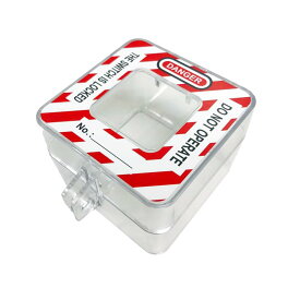 スイッチカバーロックアウトデバイス 80x80xH60mm PC製 両面テープ付 1個