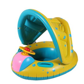 子供 浮き輪 ベビー浮き輪 足入れ 車の形 可愛い 夏の日 水遊び 海 プール アウトドア 浮き具 UVカット 日焼け止め 取り外し可能な屋根付き ベビーフロート 海水浴 ビーチ 水遊び 旅行 夏休