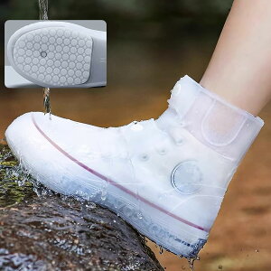 SooGree Rain Boot Covers Waterproof Rain Shoe Covers Silicone Shoe Protector Overshoes Sand Control Non-Slip Foldable Reusable Galoshes for Men Women Rainy Outdoor Cycling Fishing Camping