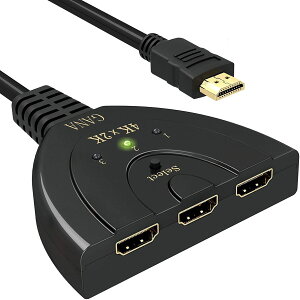 HDMI�ؑ֊� GANA 4Kx2K HDMI���z�� /�Z���N�^�[ 3����1�o�͋����b�L�R�l�N�^����1080p/3D�Ή�(���X���I�X) �d���s�v Chromecast Stick/Xbox One �Q�[���@/���R�[�_�[ �p�\�R�� PS3 Xbox 3D �t���e���r TV�Ȃǂ̑�