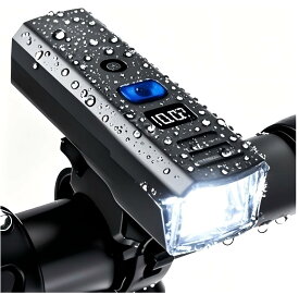 (通常版)光センサー 自動点灯 自転車ライト USB充電式 大容量3000mAh 電池残量表示 2100ルーメン LEDヘッドライト 4つ調光モード 停電対応 地震対策 登山 夜釣り 自転車ヘッドライト 高輝度IPX5防