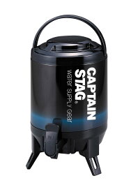 キャプテンスタッグ(CAPTAIN STAG) ジャグ タンク 最後まで注げるウォータージャグ 容量3L/6L/8L/10L 保温保冷 広口タイプ コップ付き ハンドル付き 三脚スタンド ネイビー/ビバレーデザイン