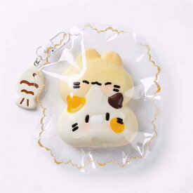【2026最新】白ネコ スクイーズ もちもち 癒し グッズ ストレス解消 ぷにぷに 柔らかい シリコン キーホルダー付き 可愛い 動物 握る おもちゃ 持ち運び便利 プレゼント 大人