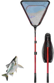 Gamire 魚とり網 うなぎ網 虫取り網 玉網 タモ網 ランディングネット 伸縮式 長い3m 折りたたみ式 三角 アルミニウム合金素材 耐久性 超軽量 速乾 水陸両用 携帯便利 釣り用品 漁具うなぎ エビ