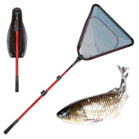 Minogo 虫取り網 釣りたも網 伸縮式 うなぎ網 ランディングネット 魚とり網 アルミニウム合金 折りたたみ式 三角 耐摩耗 長い 3m 軽量 速乾 水陸両用 多目的 うなぎ エビ漁具 釣り用品 漁具 携