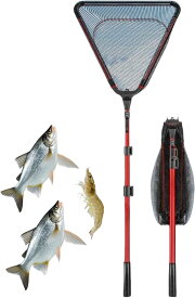 Zumato 1個 うなぎ網 釣り タモ網 魚とり網 虫取り網 ランディングネット 三角 伸縮式 折りたたみ式 アルミニウム合金素材 軽量 丈夫 耐摩耗 携帯便利 多目的 速乾 水陸両用 釣り用品 漁具 う