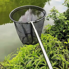 Lopres 玉網 ランディングネット 魚とり網 動物捕獲用網 魚 網 折りたたみ式 三角網 タモ網 虫取り網 ステンレス鋼 伸縮式 頑丈 軽量 携帯便利 組み立て簡単 水陸両用 海水 淡水 漁具 ション釣