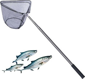 タモ網 ランディングネット 玉網 魚とり網 折りたたみ式 魚 網 伸縮式 ステンレス鋼 軽量 頑丈 組み立て簡単 携帯便利 水陸両用 三角網 虫取り網 動物捕獲用網 漁具 ション釣り 川エビ タモ