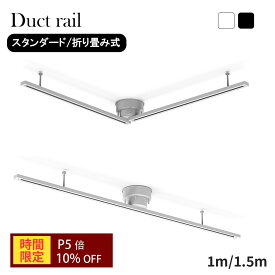 【P5倍★10%OFFクーポン】穴あけ不要 ダクトレール 1m 1.5m ライティングレール 折り畳み式 配線ダクトレール シーリングライト スポットライト ペンダントライト 吊り下げ 照明器具 器具一体型 天井照明 おしゃれ 北欧 DIY 取付簡単 工事不要 ブラック 父の日 ギフト