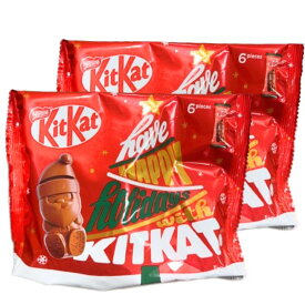 激安　赤【2個セット・送料無料】ネスレ Kitkat キットカット ホリデイサンタ 6個入り クリスマスプレゼント