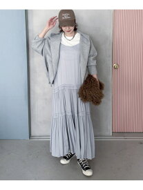 ピンタックティアードキャミワンピース DOUX ARCHIVES ドゥアルシーヴ ワンピース・ドレス ワンピース ブラウン グレー ブラック【送料無料】[Rakuten Fashion]