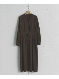 【SALE／50%OFF】Vネックドロストギャザーワンピース DOUX ARCHIVES ドゥアルシーヴ ワンピース・ドレス ワンピース ブラウン ネイビー【RBA_E】【送料無料】[Rakuten Fashion]